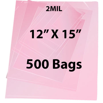 Pink Anti Static Bags 2 Mil 12" X 15" 500 Bags